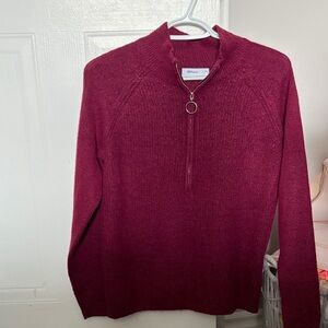 Reitmans Maroon Half-Zip Sweater